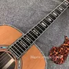 Anpassad gitarr, solid röd tall, ebenholts fingerplatta, randiga ebenholts sidor och rygg, 41-tums högkvalitativ 45-serie akustisk gitarr