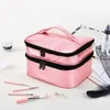 Nail Art Kits Cosmetics Storage Bag Portable With Double-Layer 30-Cell Flexible Bottle Separator Polish Accessories 2023