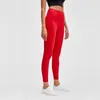 Lu Lycra limão tecido cor sólida mulheres calças de yoga cintura alta esportes ginásio wear leggings elástico fitness senhora calças esportivas ao ar livre lu leggings 25 "corredores