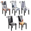 Krzesło obejmuje rozciąganie odporne na brud praktyczne poliester geometryczny wzór jadalni badanie powszechne do codziennego użytku