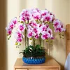 Dekorativa blommor kransar 70 cm konstgjord fjäril orkidé phalaenopsis dekor växter för bröllopsdekoration hem dekorekorativ