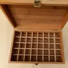 Aufbewahrungsboxen Hochwertige Bambusbox für ätherische Öle mit 40 Gittern DIY schützende Holzkiste für künstlerische Ornamente dekorativ