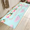 Travesseiro /decorativo thregost 3d rosa estampada tapetes de portas floral corredor tapetes de boas-vindas microfibra anti-deslizamento capacho ao ar livre washab