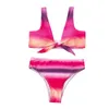 Women's Swimwear Sexy Bikini Fashion Womens Printing Siamese Push-up Pad Swimsuit Beachwear Tie Dye Two Piece Set Undefined