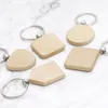 Handicrafts Party Favor Souvenir Plain DIY Blank Beech Wood Pendant Key Chain keychain With Key Ring