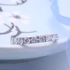 Alianças de casamento AEAW ouro branco maciço 14K redondo Enternity anel de diamante completo 25mm 15ctw DF cor para mulheres 230206