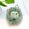 Bath Brushes Balls Exfoliating Cartoon Animal Head Facial Expression Pattern Bath Sponge Ball Wisp for Body