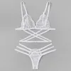 Sexy Set Lingerie Bra Women Women Green Lace Sling Thong Bandrage Underwear Sleepwear S Lenceria Y2302