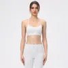 Tenue de yoga en gros Sexy femmes soutien-gorge de sport beauté dos haut court collants gilet vêtements de sport courir sans jantes avec coussin de poitrine amovible