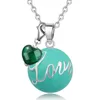 Collane con ciondolo Eudora Nuovo colore rosa / verde / argento Harmony bola ball Collana con ciondolo con cuore Charm in cristallo Gravidanza Ball choker Gioielli G230206