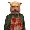 Party Masks Scary Horror Latex Pig Head Masquerade Costume Animal Cosplay Full Face Halloween Decoration 230206