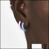 Hoop Huggie Mode Simple Rond Émaillé Oreille Poignets Boucles D'oreilles Pour Les Femmes D'été Cuivre Mini Mticolor Goutte D'huile Cercle Boucle D'oreille Bijoux Dhzeg