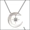 Pendentif Colliers Or Sier Mode Lumière Des Étoiles Et Lune Charme Collier Délicat Clavicule Strass Chaîne Pour Les Femmes Carshop2006 Dhpsu