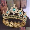 Haarclips Barrettes Barokke prinses Rhinestone Crown Wedding Sieraden Bruid Geschenken Tiaras Parce Pageant Bridal Chrystal Hoofddeksel 1 DHQTV