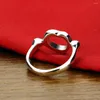 Cluster Rings Women's 925 Sterling Silver Ring Heart-Shaped Real High Quality Student Jewelry Valentine's Day Gift