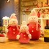 Рождественские украшения Большой размер кукол Выдвижной Санта -Клаус снеговики игрушки рождественские фигурки подарок для детского красного дерева