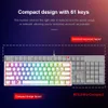 Keyboards REDRAGON Fizz K617 RGB USB Mini Mechanical Gaming Wired Keyboard Red Switch 61 Key Gamer for Computer PC Laptop detachable cable 230206