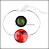 Braccialetti con ciondoli Gioielli con bracciale in cristallo Glow In The Series Planet Glass Cabochon Yzedibleshop Drop Delivery Dhovp