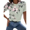 Camas femininas Spring e SummerSexy Moda de manga curta Camiseta camiseta respirável e confortável romance de impressão 3D Trend Trend Trend