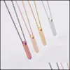 Pendant Necklaces Stainless Steel Solid Bar Blank Necklace For Men Women Gold Sier Rainbow Chain Laser Engraving Diy Drop Delivery J Dhz8L