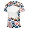 Amostra de festas de festa sublimação branqueada camiseta transferência de calor camisa em branco camisa de poliéster Tamanhos de uso para homens 31 cores 001
