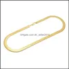 Chains 10Mm Wide Snake Bone Chain Yellow Gold Filled Men Statement Herringbone Necklace 60Cm 2072 Q2 Drop Delivery Jewelry Necklaces Dhyh8