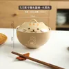 Schüsseln WSHYUFEI Japanische süße Keramik-Reisschüssel, Instant-Nudeln mit Deckel, Geschirr, Studentenwohnheim, Schlafzimmer, Haushaltsprodukte
