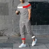 Survêtements pour hommes 2023 été t-shirt costume 100 matière synthétique confortable Cool Sportswear pantalon costume surdimensionné tissu 230206