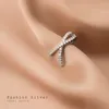 Brincos nas costas Ouro 18K (sem furos) Autêntico Prata Esterlina 925 Crossover Pavimentado CZ Ear Cuff Clip Jóias C-G5564