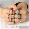 Cluster Rings Natural Stone Beads Elastic 4Mm Crystal Round Strand Finger Ring Handmade Creative Band Women Men Party Jewelry 1Pc C3 Dhwjp