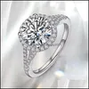 Eheringe Modeschmuck Ring S925 Sterling Silber 2 Karat Diamant-Verlobungsring für Frauen 59 D3 Drop Lieferung DHSZA