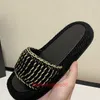 35-41 rozmiary damskie tweedowe skórzane słomiane tkane slajdy sandały wsuwane buty na koturnie moda plażowe klapki markowe japonki na co dzień klapki buty platforma łańcuszek gumowy suwak