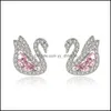 Earrings Necklace Diamond Jewelry Set Powder Zircon Highend Unique Little Halfmoon Pink Crystal Ring Bracelet Earring Drop Delivery Dh35X