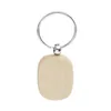 Handicrafts Party Favor Souvenir Plain DIY Blank Beech Wood Pendant Key Chain keychain With Key Ring