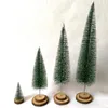 Juldekorationer 1pc mini Sisal Bottle Brush Tree Santa Snow Frost Village Putz House Year Decoration