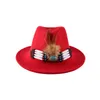 2023 Fedora Hat With Feather Women Fedoras Jazz Top Cap Woman Fashion Hats Autumn Winter Caps