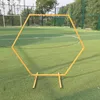 Party Decoration Hexagonal Wrought Iron Arch Frame Background Wedding Stage Birthday Supplies PropsParty