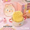 Bowls Ins Cute Instant Noodle Bowl Ceramic med lock Student Dormitory Sallad Högvärde Tablar Soppa Chopsticks Spoon