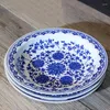 Talerze chińskie niebieskie i biały porcelanowy obiad jingdezhen ceramiczny talerz vintage okrągłe stek naczynie ciasto owocowe