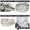 Tiras de LED High Birght 5m 5050 3528 5630 Luz quente Branco puro Verde RGB Flex￭vel Roll 300 LEDS 12V DRAPA DE DROP RIPBOL DROWOR DHG02