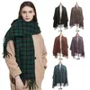 Scarves 2023 Style Women Warm Scarfs Shawls Long Stripe Plaid Surface Scarf Female Winter To Increase Shawl Fashion