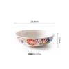 Tigelas tigelas Europeias e americanas Creative Ceramic Sopa Plate pintado à mão Pintado a 8 polegadas Deep Western Tabelware Reound Dish Salad Bowl