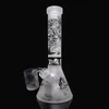 dab bong oil rig water pipe sandblasted beaker base hand blown glass bong classic beaker bong 10'' Sandblasting Glass Water Bong waterpipe beaker