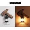 Duvar lambası Vintage Odun Demir Cam Hafif Pot Restoran Bar Cafe Creative Industrial Sconce