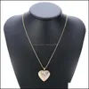 Pendant Necklaces Phase Box Necklace Valentine Lover Gift Hollow Out Water Drop Shell P O Frames Open Locket Gold Plated Beautifly C Dhz0I