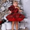 Abiti da ragazza Sparkling Kids Party Una spalla Ruffles Mini Tutu Pageant Gowns Glitter Paillettes Puff Birthday Flower Dress