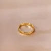 Bagues de grappe conception évidée en forme de coeur en acier inoxydable bague de fiançailles de mariage pour les femmes Couple Anillos Mujer 2023