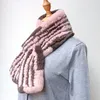 Schals 2023 Winter Echte Rex Pelz Schal Warme Mode Frauen Echte Kurze Weibliche Natürliche Schalldämpfer
