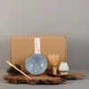 Vinglas 6st set matcha set traditionell presentset bambu visp skopa keramik Matcha skål Visp Hållare japanska teset 230114