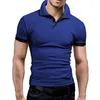 Polo da uomo MJARTORIA Polo da uomo 2023 Estate manica corta Colletto rovesciato Top slim Casual Traspirante Tinta unita Business